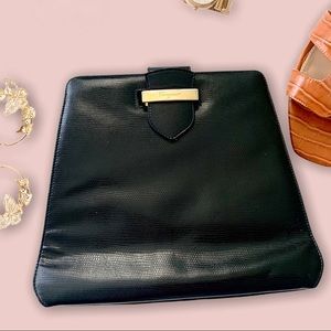 Salvatore Ferragamo Vintage Black Leather Clutch